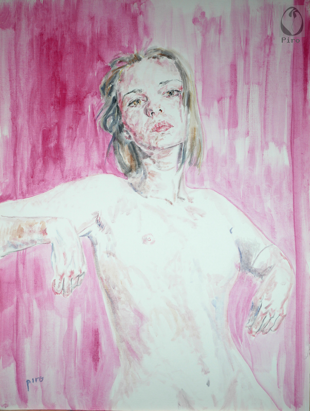 oil on paper - olio su carta di Piro